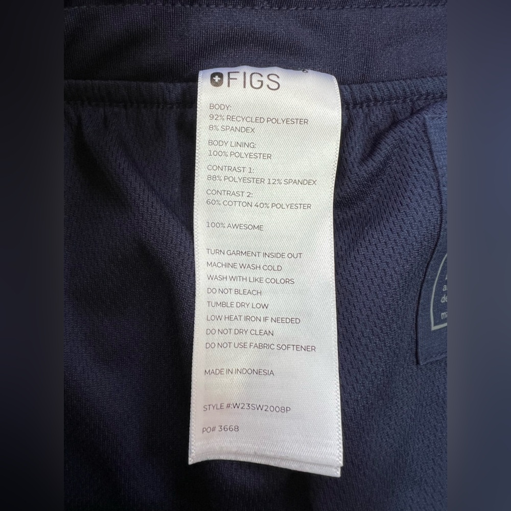 FIGS Zamora FREEx Lined Jogger Scrub Pants in Navy Blue, size S/P - Picture 9 of 10